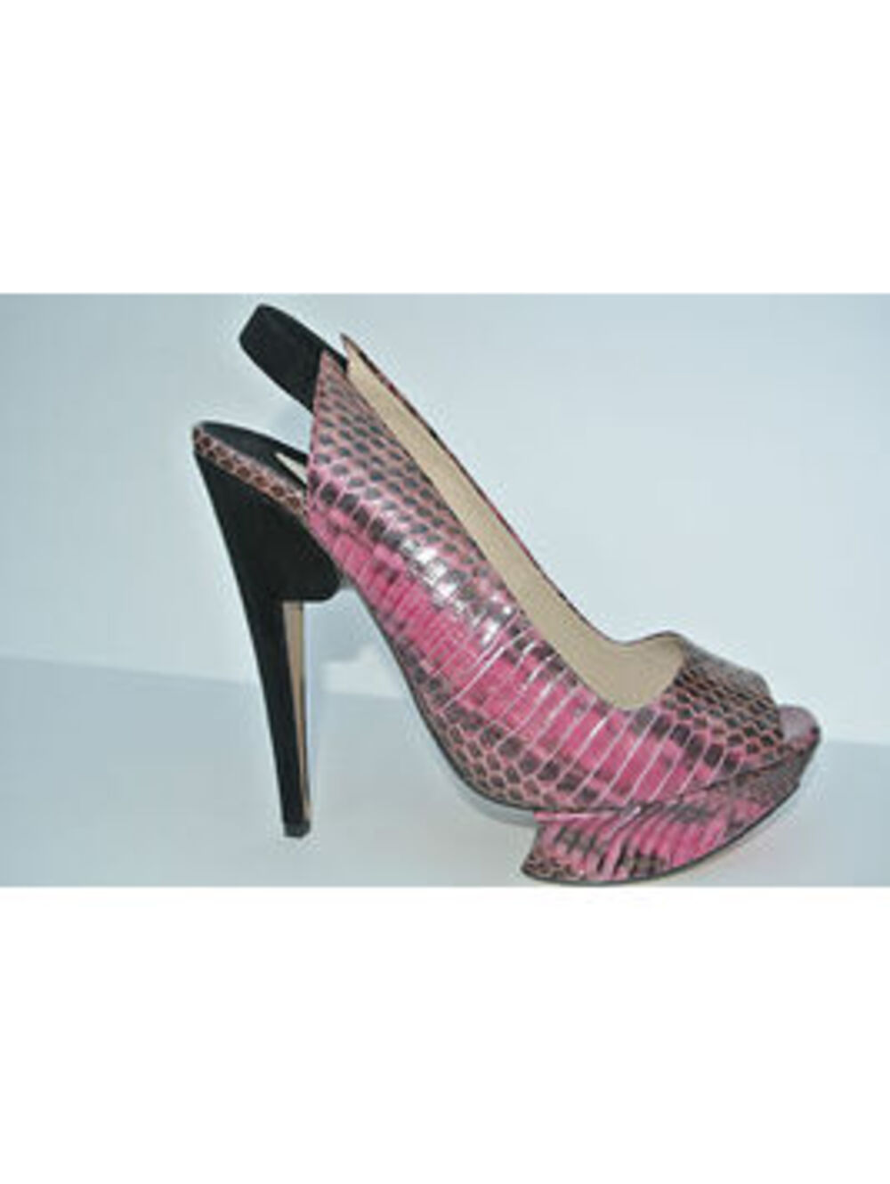 Nicholas Kirkwood Snake Embossed Leather Slingbacks Sz:39 Retail $895 NEW